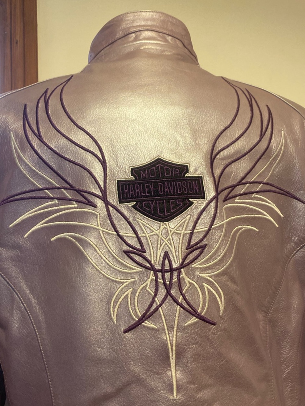 Harley Davidson Ladies Large Violet Purple Leather Jacket